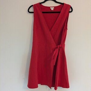 Red J crew wrap dress medium
